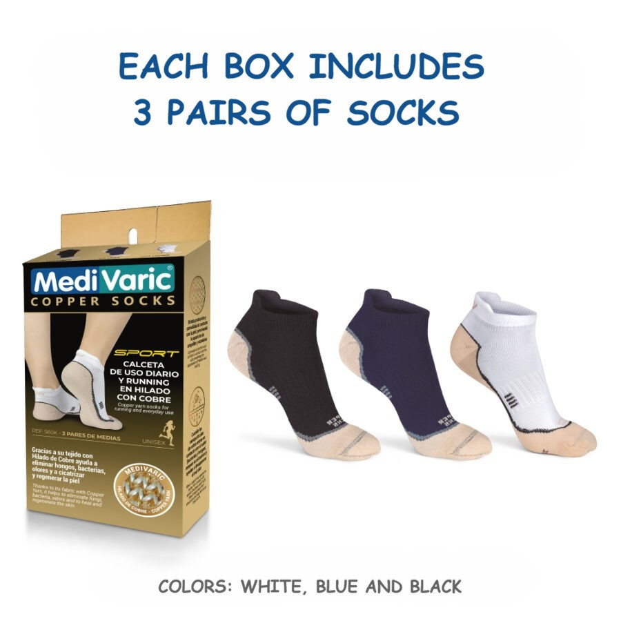 Unisex Copper Yarn Socks - Set of 3