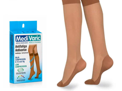 Low Compression Stockings – Knee High, Closed Toe, Soft/Transparent, 8-15 mmHg