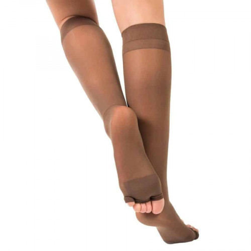 High Compression Stockings – Knee High, Open Toe, Opaque, 20-30mmHg