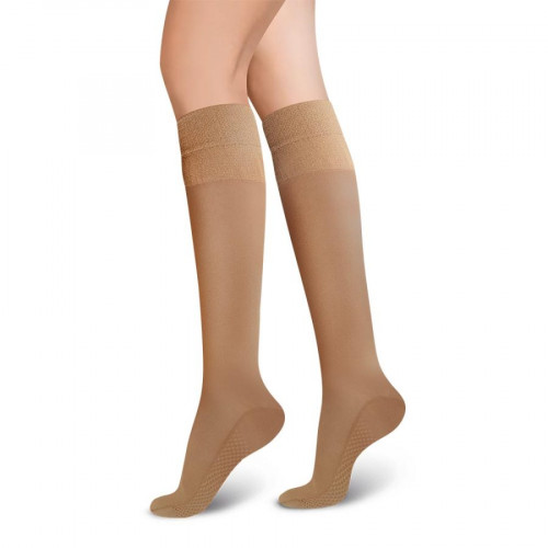 Low Compression Stockings – Knee High, Closed Toe, Soft/Transparent, 8-15 mmHg