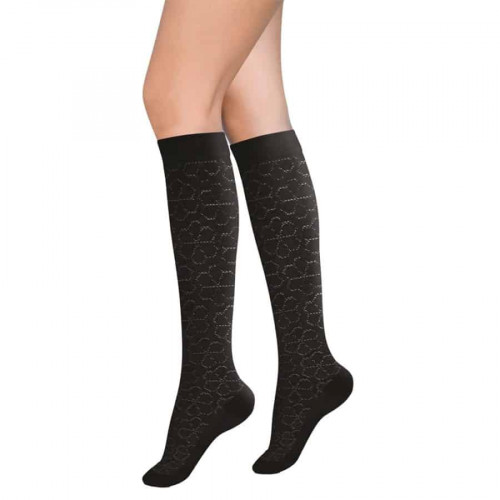 Women’s Medium Compression Stockings – Knee High, Opaque, Fantasy Pattern, 15-20mmHg