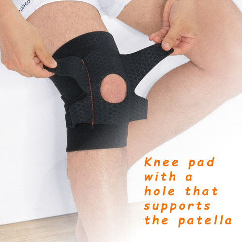 Open Knee Brace with Patellar Reinforcement and Copper Yarn