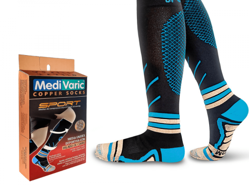 Sports Compression Stockings with Copper Yarn - 18-23 mmHg