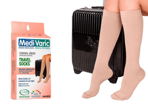 Унисекс чорапи  до коляното със затворени пръсти, за път 15-20 mmHg – Travel socks