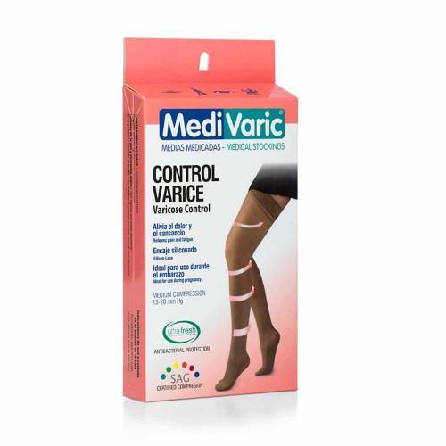 Medium Compression Stockings – Thigh High, Closed Toe, Soft/Transparent, 15-20mmHg