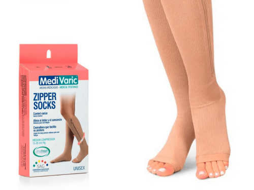 Унисекс чорапи до коляното без пръсти, с цип, 15-20 mmHg - Zipper socks