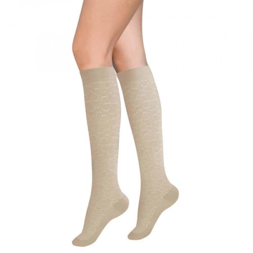 Women’s Medium Compression Stockings – Knee High, Opaque, Fantasy Pattern, 15-20mmHg