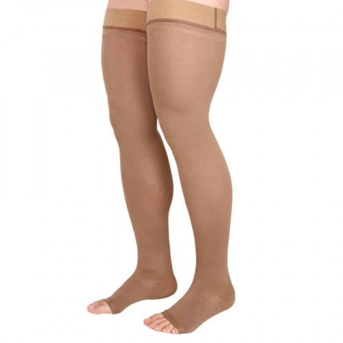 Unisex High Compression Stockings – Tigh High, Open Toe, Opaque,  20-30 mmHg