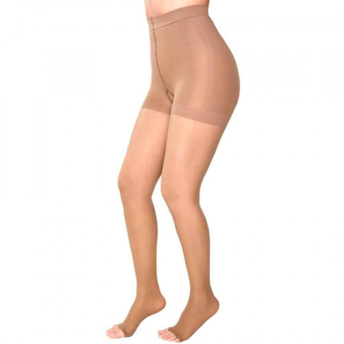 Medium Compression Stockings – Open Toe, Soft/Transparent, 15-20mmHg