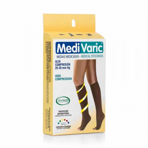 High Compression Stockings – Knee High, Open Toe, Opaque, 20-30mmHg