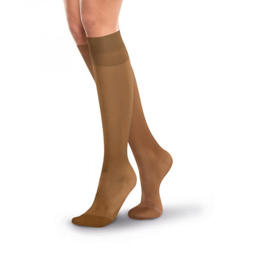 Low Compression Stockings – Knee High, Closed Toe, Soft/Transparent, 8-15 mmHg