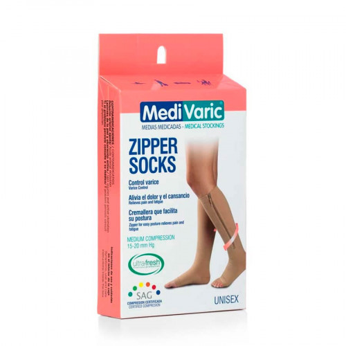 Унисекс чорапи до коляното без пръсти, с цип, 15-20 mmHg - Zipper socks