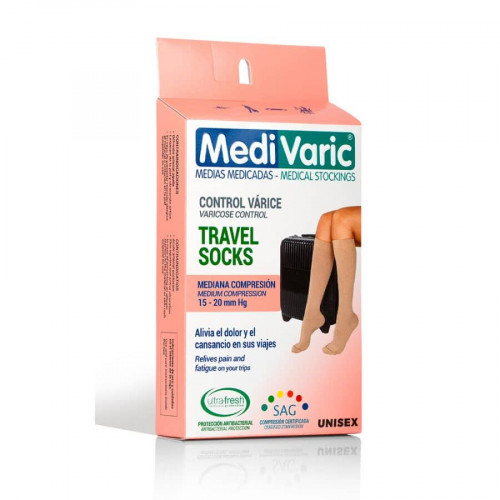 Унисекс чорапи  до коляното със затворени пръсти, за път 15-20 mmHg – Travel socks