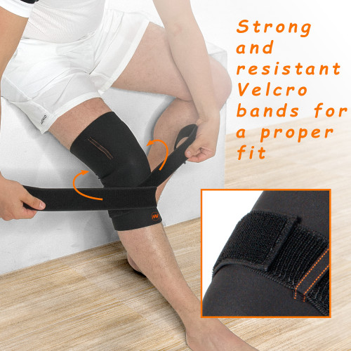 Closed Knee Brace with Spiral Bands with Copper Yarn