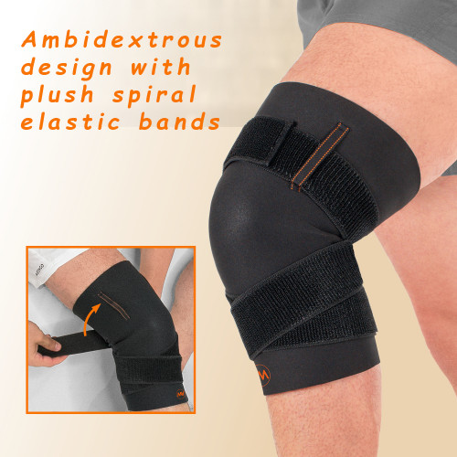 Closed Knee Brace with Spiral Bands with Copper Yarn