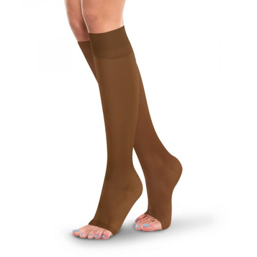 High Compression Stockings – Knee High, Open Toe, Opaque, 20-30mmHg